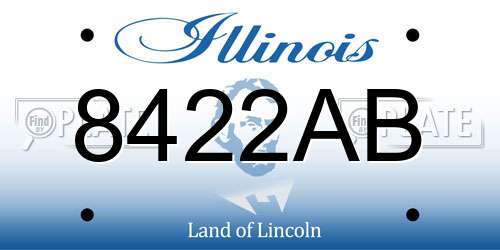 8422AB Illinois License Plate