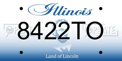 8422TO Illinois License Plate