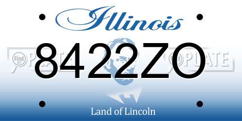 8422ZO Illinois License Plate