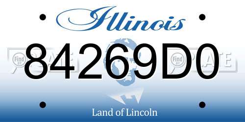 84269D0 Illinois License Plate