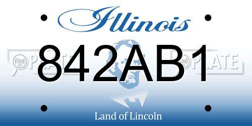 842AB1 Illinois License Plate