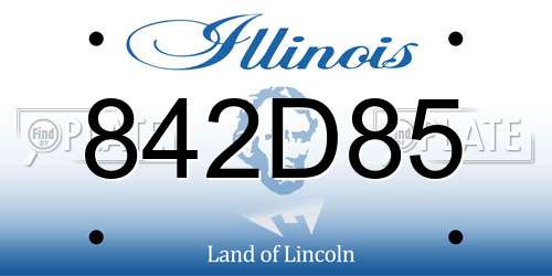 842D85 Illinois License Plate