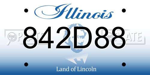 842D88 Illinois License Plate