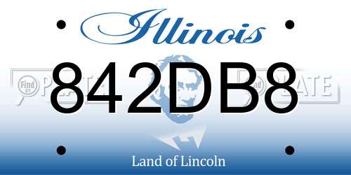 842DB8 Illinois License Plate