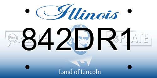 842DR1 Illinois License Plate
