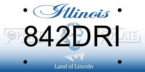 842DRI Illinois License Plate