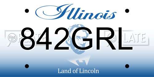 842GRL Illinois License Plate