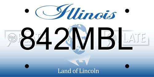842MBL Illinois License Plate