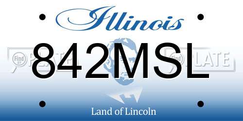 842MSL Illinois License Plate