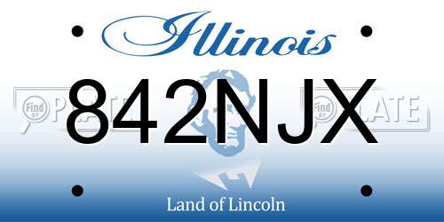 842NJX Illinois License Plate
