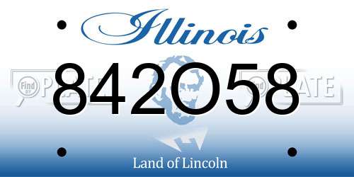 842O58 Illinois License Plate