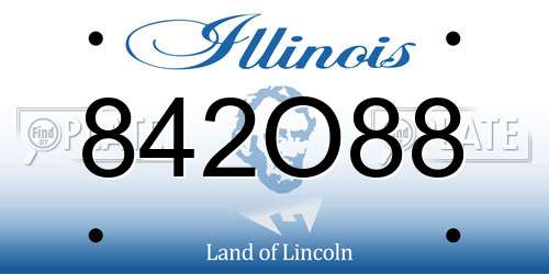 842O88 Illinois License Plate