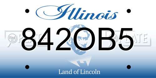 842OB5 Illinois License Plate