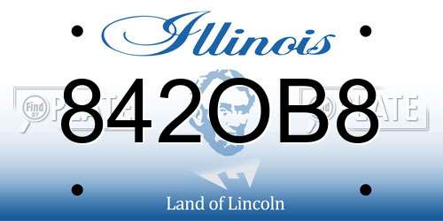 842OB8 Illinois License Plate