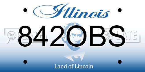 842OBS Illinois License Plate