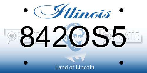 842OS5 Illinois License Plate