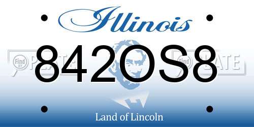 842OS8 Illinois License Plate