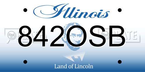 842OSB Illinois License Plate