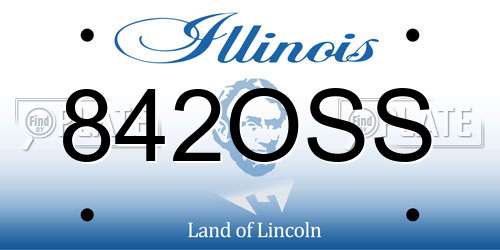 842OSS Illinois License Plate