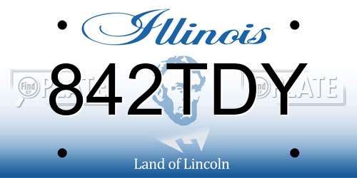 842TDY Illinois License Plate