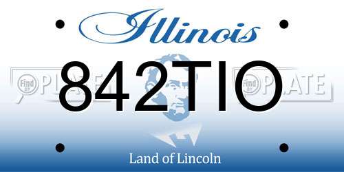 842TIO Illinois License Plate