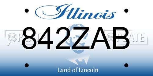 842ZAB Illinois License Plate