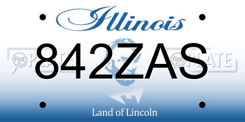 842ZAS Illinois License Plate