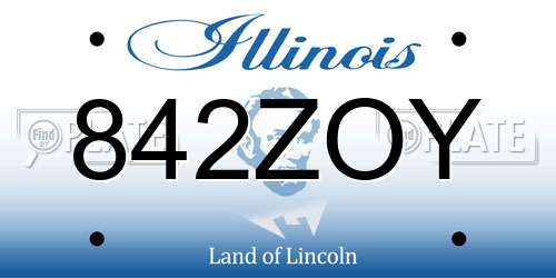 842ZOY Illinois License Plate