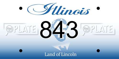 843 Illinois License Plate