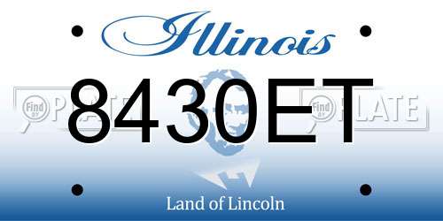 8430ET Illinois License Plate