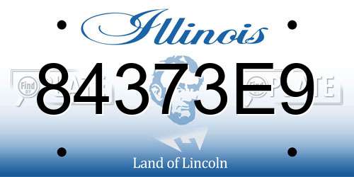 84373E9 Illinois License Plate