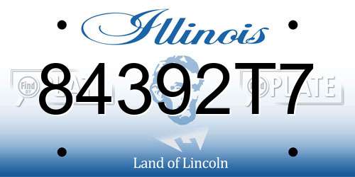 84392T7 Illinois License Plate