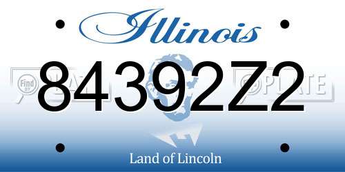 84392Z2 Illinois License Plate