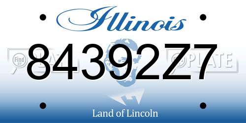 84392Z7 Illinois License Plate