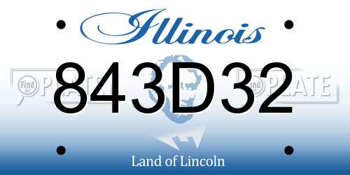843D32 Illinois License Plate