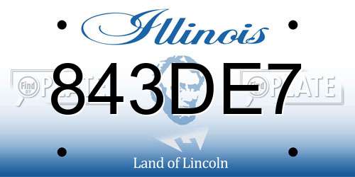 843DE7 Illinois License Plate