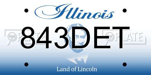 843DET Illinois License Plate