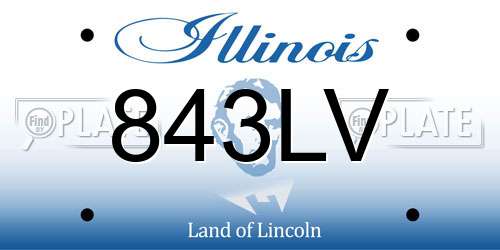 843LV Illinois License Plate
