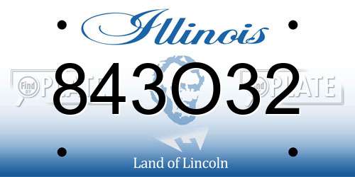 843O32 Illinois License Plate