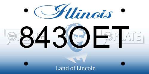 843OET Illinois License Plate