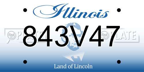843V47 Illinois License Plate