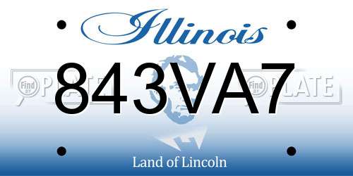 843VA7 Illinois License Plate