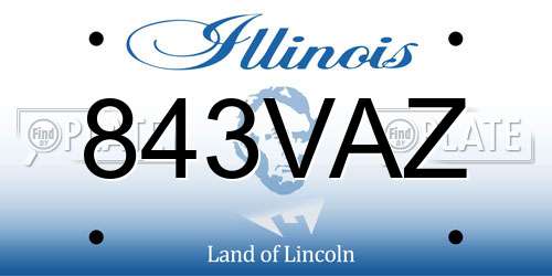 843VAZ Illinois License Plate