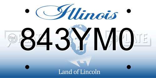 843YM0 Illinois License Plate