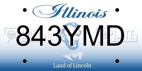 843YMD Illinois License Plate