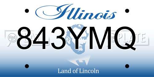 843YMQ Illinois License Plate