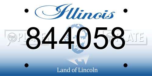 844058 Illinois License Plate