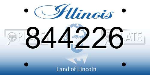 844226 Illinois License Plate