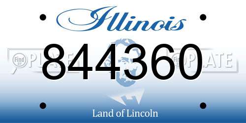 844360 Illinois License Plate