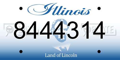 8444314 Illinois License Plate